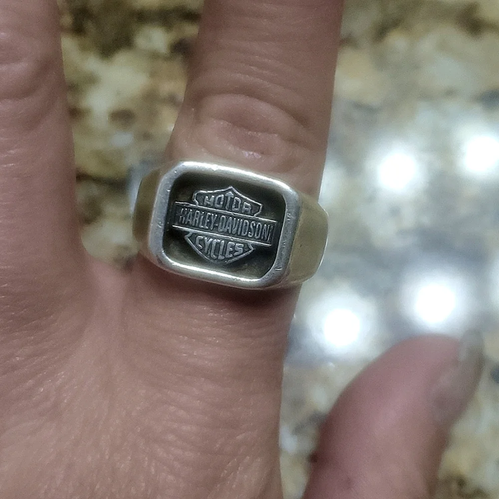 Vintage Sterling Silver Men's Harley Davidson Ring HEAVY Solid 925